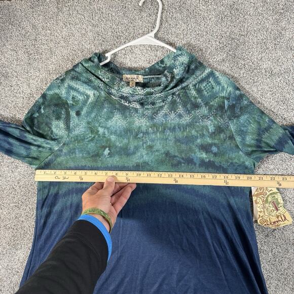 One World Live and Let Live Top M Hippie Chic Earthy Festival Artsy Boho Ombre - Picture 7 of 15